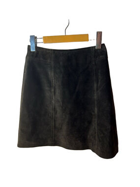 Danier Leather Brown Suede Leather Mini Skirt size 4